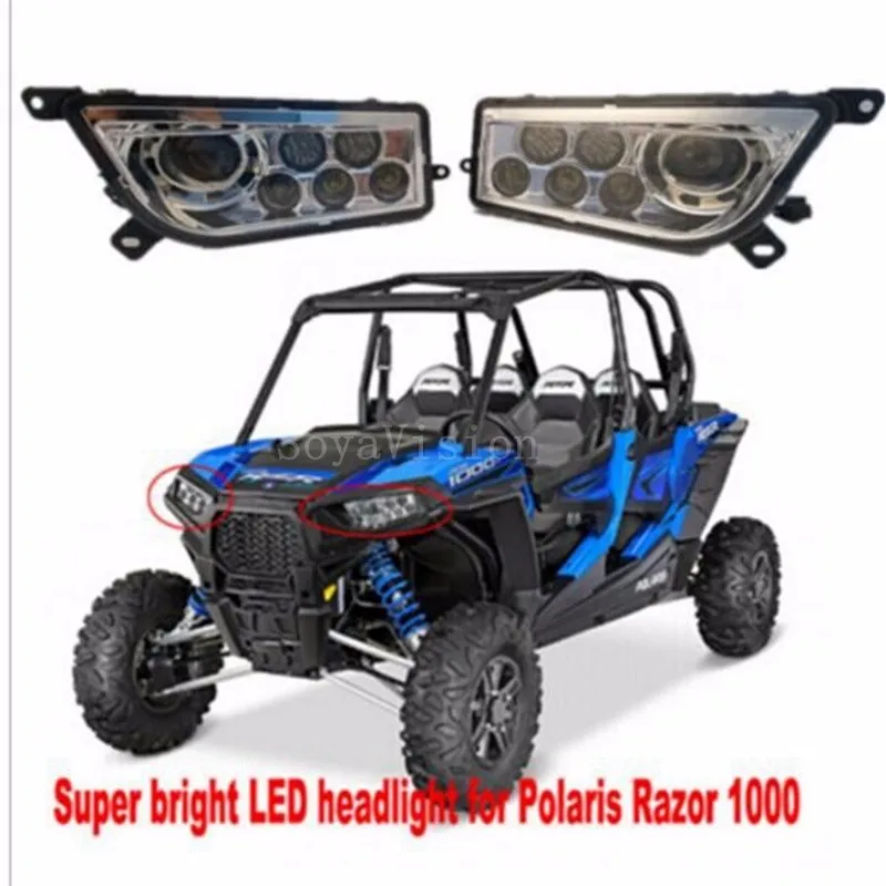 Left and Right LED Headlight Kit for Polaris RZR 1000XP 2014 2015