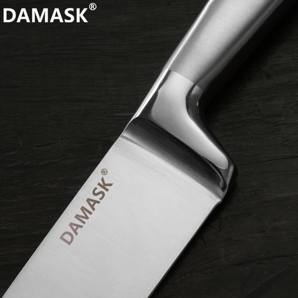 Набор кухонных ножей Damask из нержавеющей стали, набор ножей, европейские инструменты для повара, профессиональный нож для мяса, простые современные кухонные столовые приборы
