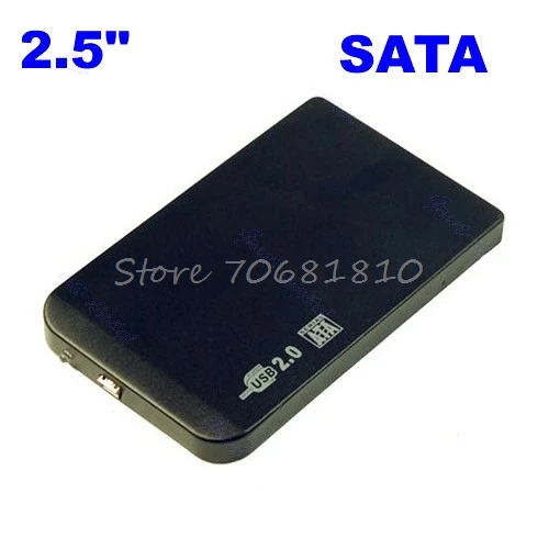 Тонкий 2.5 "SATA HDD USB 2.0 внешний Box Жесткий диск драйвер корпус + сумка Прямая доставка