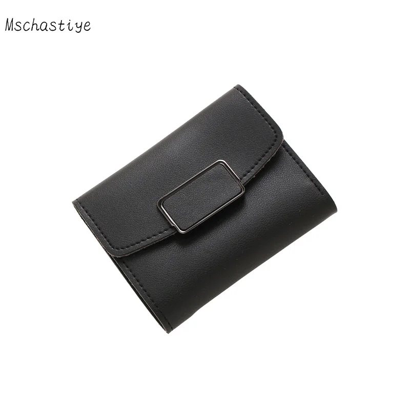

Mschastiye new arrival Leather Women fashion short wallet pink/ blue/red /gray/ purple/Black multi optional Mini short wallet