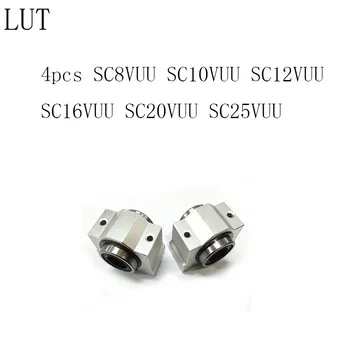 

4PCS SC8VUU SC10VUU SC12VUU SC16VUU SC20VUU SC25VUU 8mm bearing bushinglinear bearing block for 8mm linear shaft Free sipping
