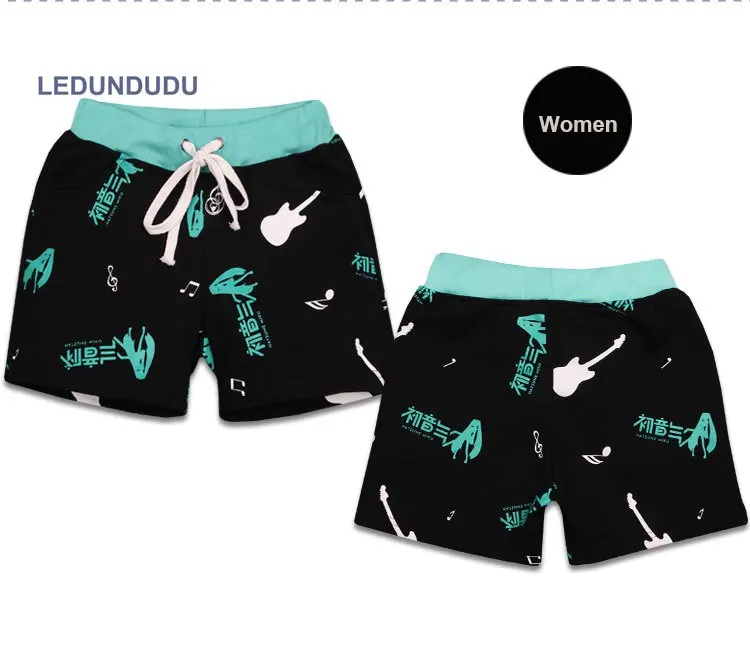 Аниме Вокалоид Хацунэ Мику брюки для мужчин и женщин забавные пляжные шорты косплей костюмы для лета спортивные штаны