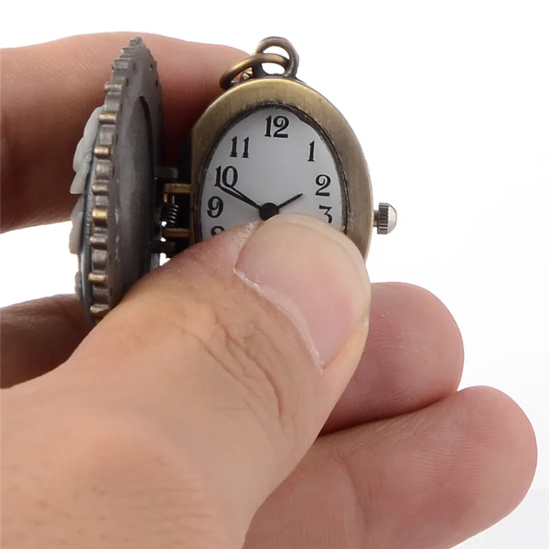 Карманные мини-часы с розовым цветком кварцевое ожерелье с подвеской цепочка для женщин и мужчин карманные часы Relogio De Bolso