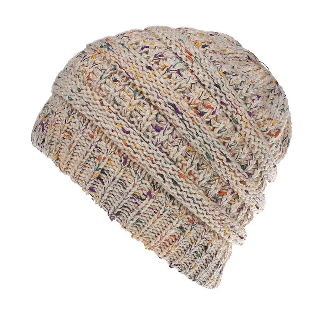 1 pcs/lot Autumn and winter hot spot knitting women's hats womdee Soft Knit Ponytail Beanie Warm Winter Hats For Women Str