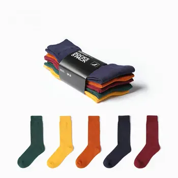 

New piles of socks Japanese autumn and winter cotton socks solid color retro Sen Department short boots socks tube socks