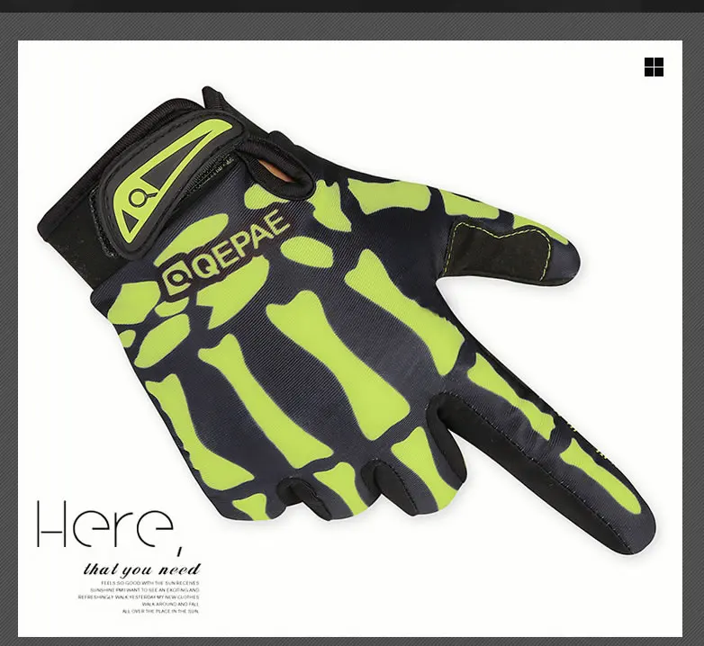Гоночные велосипедные перчатки полный палец череп велосипед, перчатки, гель колодки Мотокросс спортивные горные велосипедные перчатки прихватк