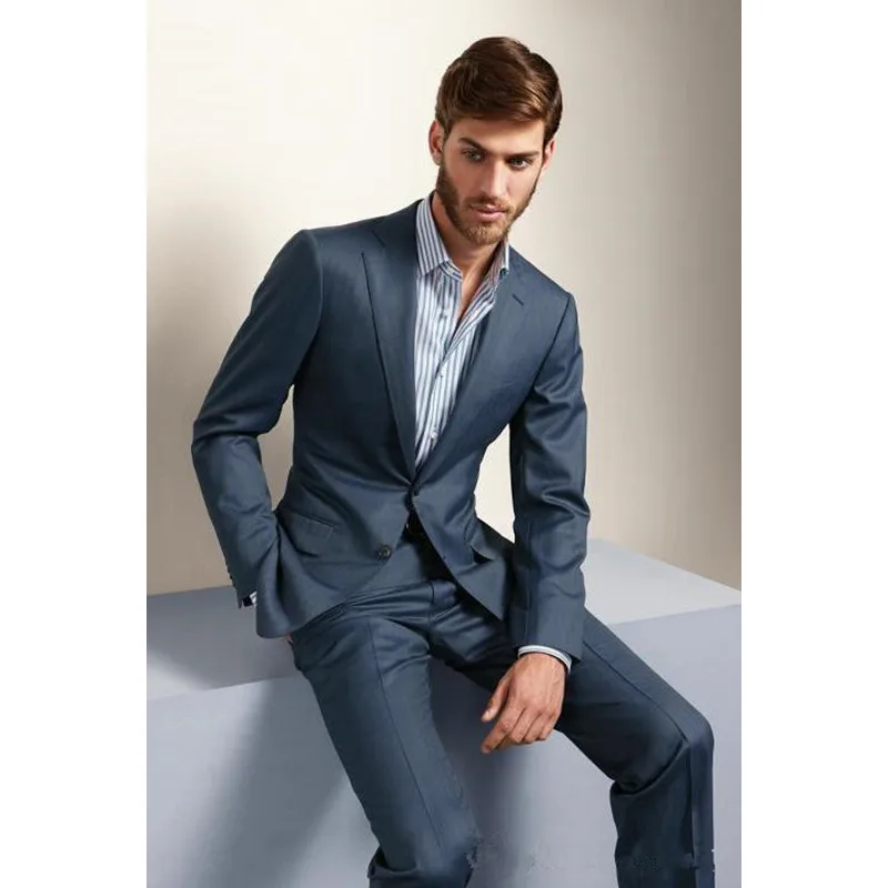

Notch Lapel Terno Masculino Formal Tailed Made 2Pieces Slim Fit Two Buttons Fashion Cool Men Suits Wedding Party/Prom Suits