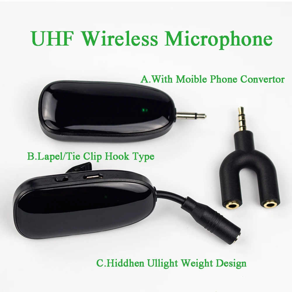 Профессиональный смартфон Mic Mini Mobile UHF Беспроводные микрофоны ЗАЖИМ КРЮЧОК