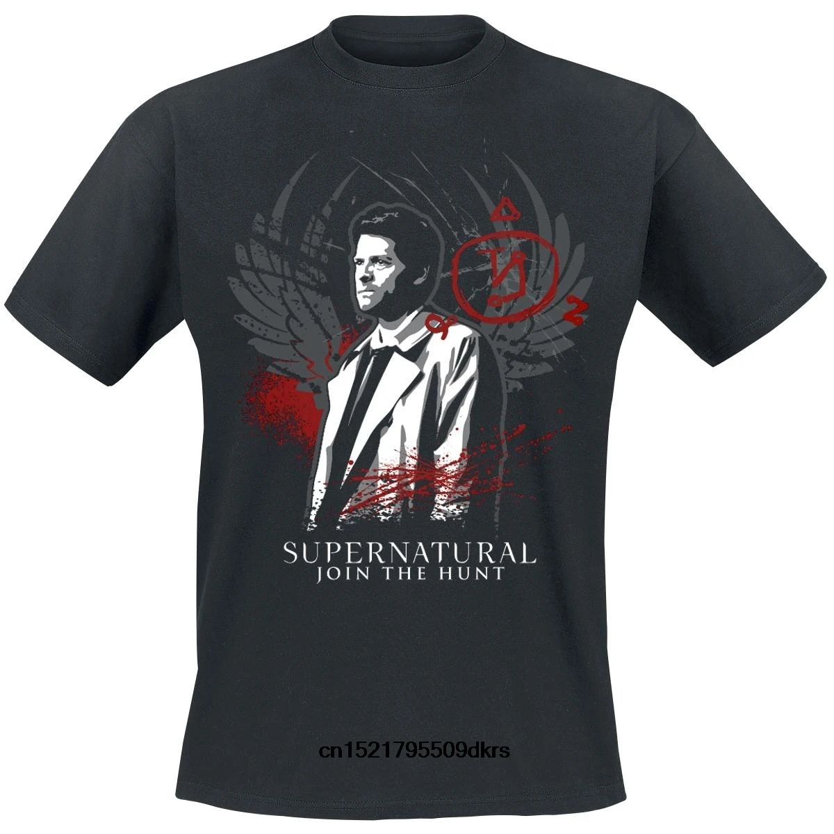 

Men T shirt Summer Fashion Short Sleeve Castiel Supernatural Male High Quality Cotton Slim Printed Tops Tees women