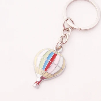 

FREE SHIPPING BY DHL 200pcs/lot 2015 Wholesale Zinc Alloy Metal Enamelled Fire Balloon Shaped Keychains Keyrings for Promotion