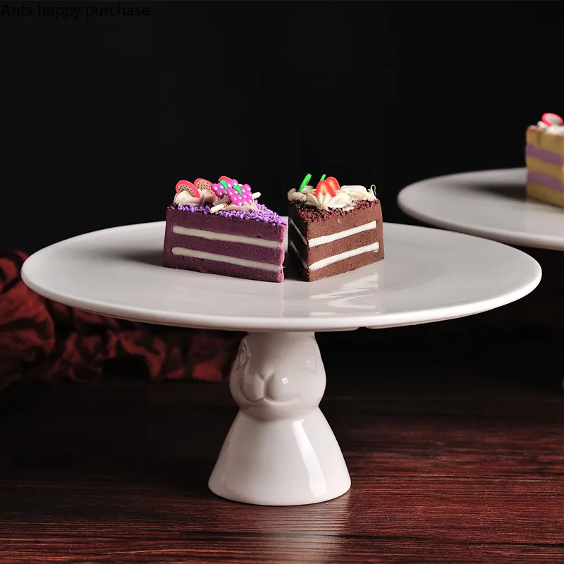 

Creative Nordic style cake Cute rabbit Cake tray Fruit tray living room Household Decorative plate cake decorating