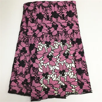 

New arrival african lace fabrics high quality multi color cord lace guipure lace fabric for party dress PL17-2