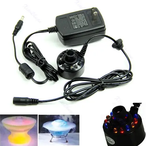 

12-LED Fogger Atomizer Ultrasonic Mist Maker Air Humidifer Water Fountain Pond
