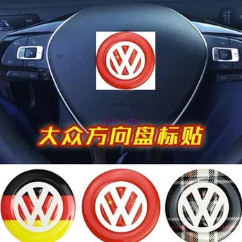 Car steering wheel emblem decoration sticker car-styling For VW Golf 6 7 Jetta Polo Sagitar Passat GTI R20 Beetle Scirocco CC et
