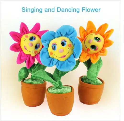 

35cm Plants vs Zombies Soft Plush Toy Best New Doll Game Figure Singing and Dancing Sunflower Action Figigure Gifts Party toys