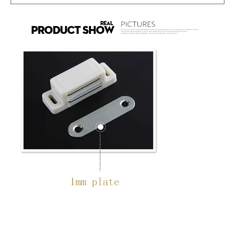 Дверная защелка для шкафа и т. Д./защелка для двери/защелки из белого пластика с высоким магнитом с металлической пластиной и бесплатными винтами