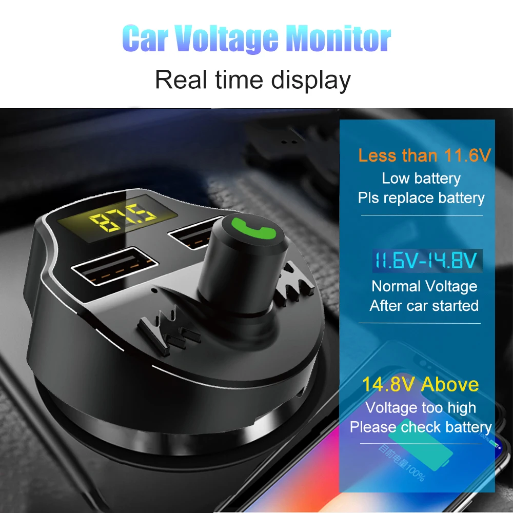 VR робот Bluetooth 5,0 автомобильный комплект беспроводной fm-передатчик модулятор TF карта/u-диск автомобильный аудио mp3-плеер двойной USB зарядное устройство