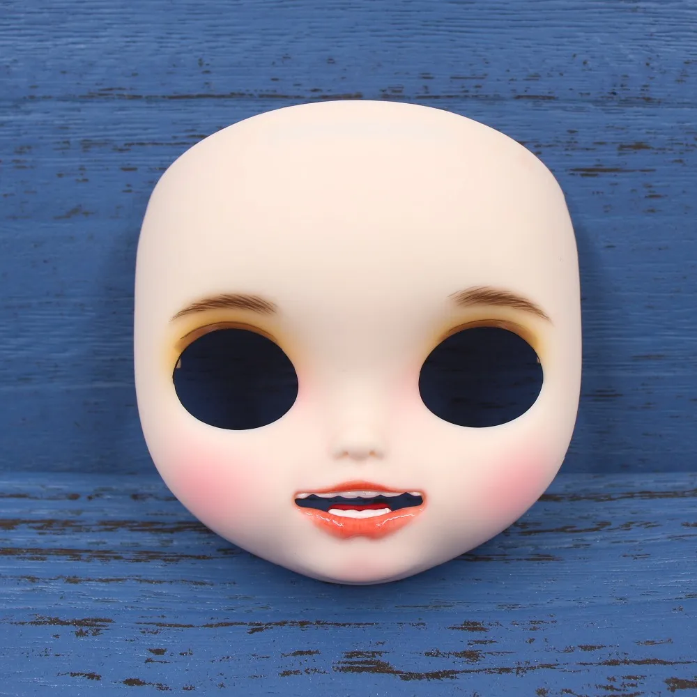 Neo Blythe Doll Matte Faceplate with Makeup, Mouth & White Skin 7