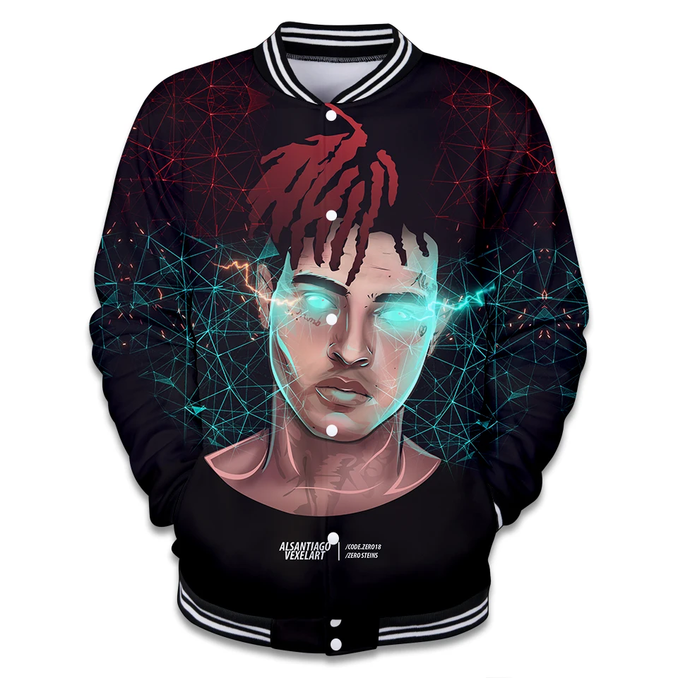 Xxxtentacion 3D бейсбольная куртка Бомбер мужская Rip xxxtentacion свитер рэпер Jahseh Дуэйн Onfroy