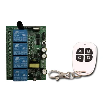 

Smart Home AC 220V 4CH 4 CH Wireless Remote Control Light Switch System Relay Module Radio Receiver Transmitter 315/433Mhz