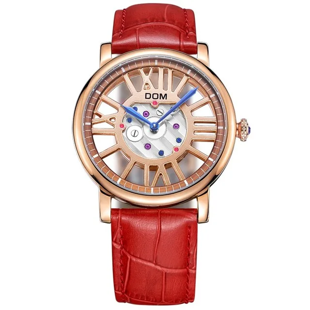 

Watch Women luxury brand watches waterproof style leather gold skeleton quartz watch Women's Wristwatches Femme