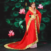 Великолепное красное китайское Старинное платье принцессы с вышитыми цветами и большим хвостом платье в народном стиле платье принцессы для косплея один размер 081515