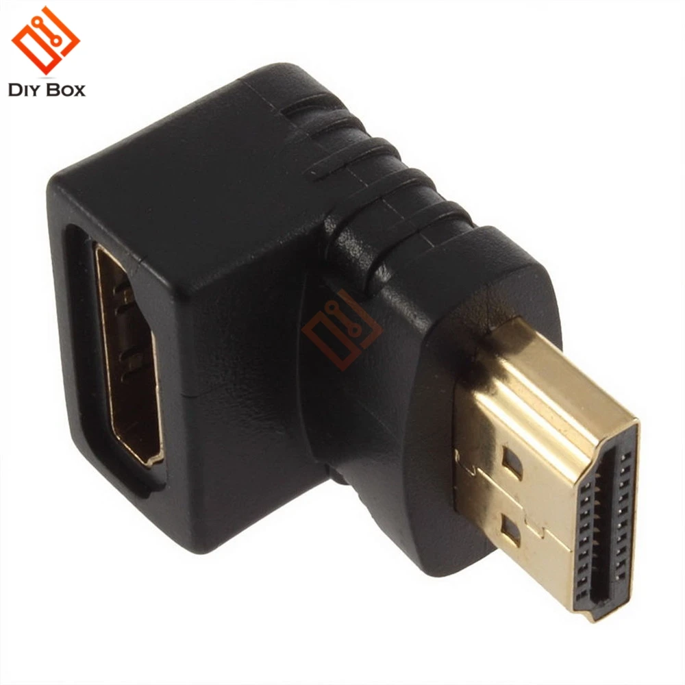 

HDMI Male to Female M/F Coupler Right Angle Cable Extender Adapter Connector for HDTV HDCP 1080p Black Wholesale