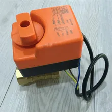 220 В Электрический моторизованный шаровой клапан ручное управление клапан три линии двухстороннее управление для воздуха условный вентилятор катушки воды DN15-DN50