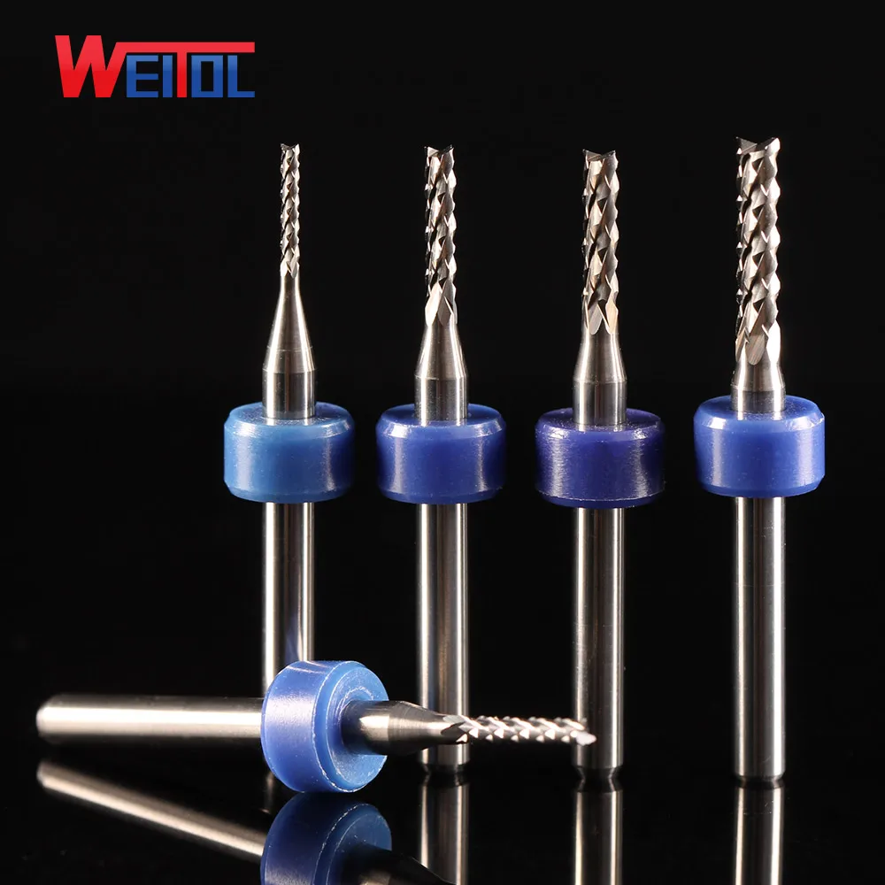 Weitol A 3.175 mm PCB end mill with positioning ring corn router bit
