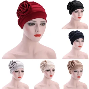 Turban Hat Headwrap Women Side Floral Hair Head Wrap Caps Slouchy Beanie Hats HATQD0036