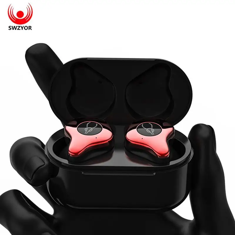 

SWZYOR TWS Wireless Bluetooth Earphones V5.0 Stereo Earphone 4D Sound Earbud with Support Wireless Charging box For Smart Phone