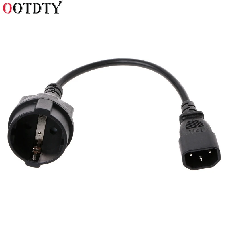 

OOTDTY High Quality UPS/PDU Power Lead, IEC 320 C14 to CEE 7/7 European Female Schuko Socket Adapter Cable