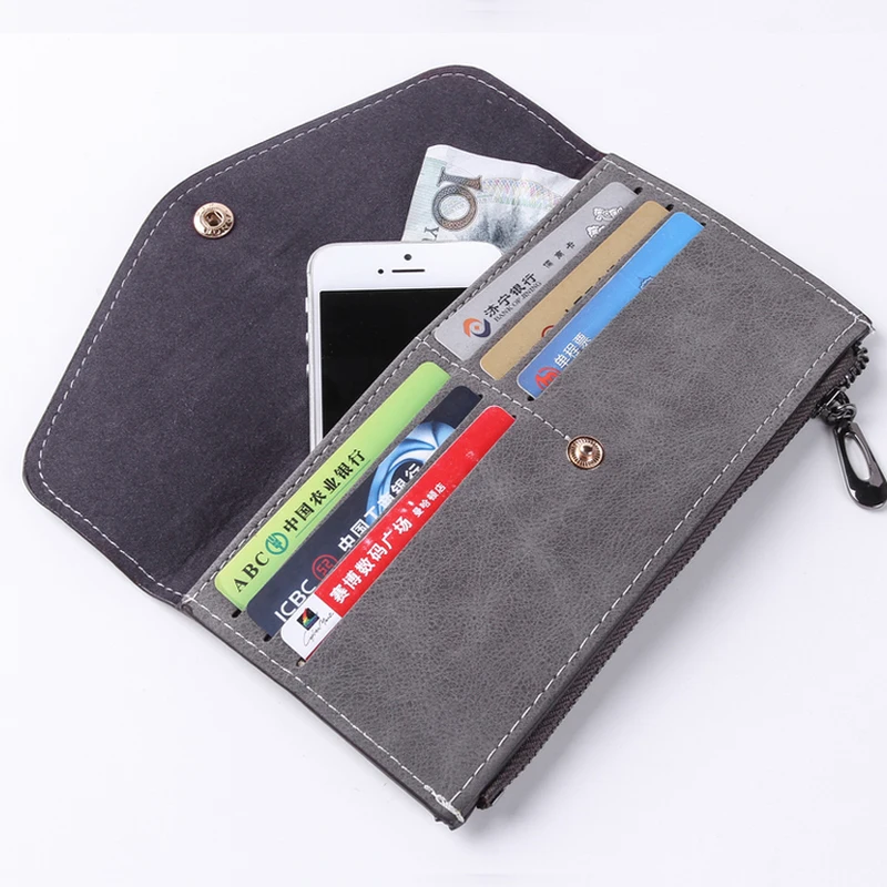 

2018 Luxury Women Wallet PU Leather Long Solid Zipper Wallet Money Bag Coin Purse Female Credit Card Holder Long Lady Clutch