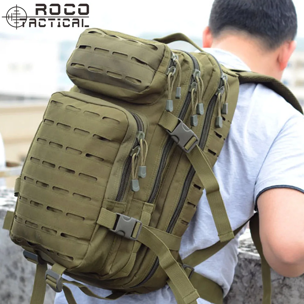 ROCOTACTICAL 30L тактический рюкзак лазерная резка MOLLE штурмовой пакет для кемпинга пешего туризма охоты Путешествия нейлоновая сумка подходит для 15 ноутбуков