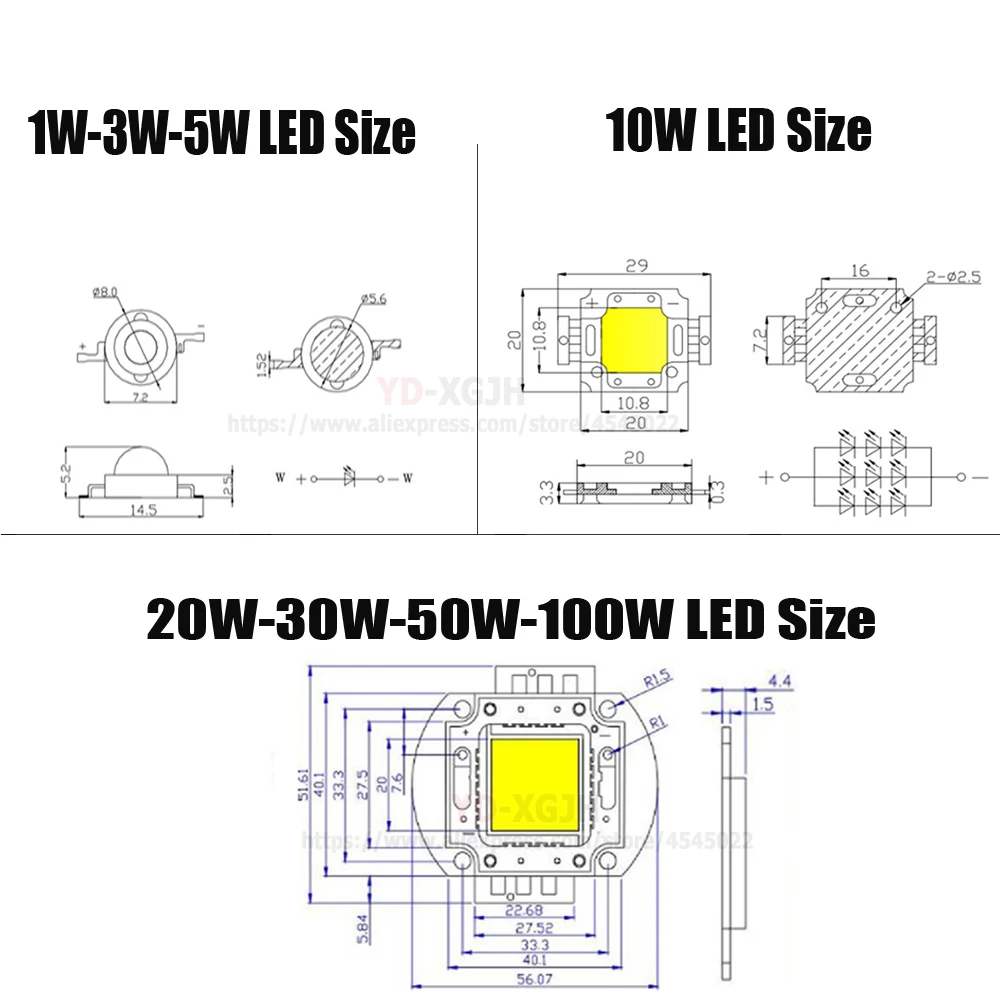 Инфракрасный высокомощный светодиодный чип IR 880nm 890nm 3W 5W 10W 20W 30W 50W 100W излучатель