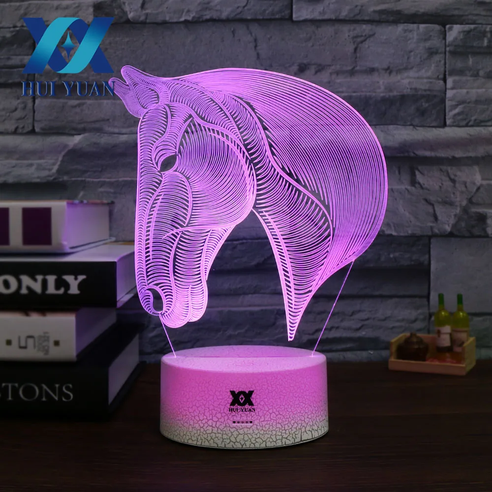 Horse 3D Night Light RGB Changeable Mood Lamp LED Light DC 5V USB