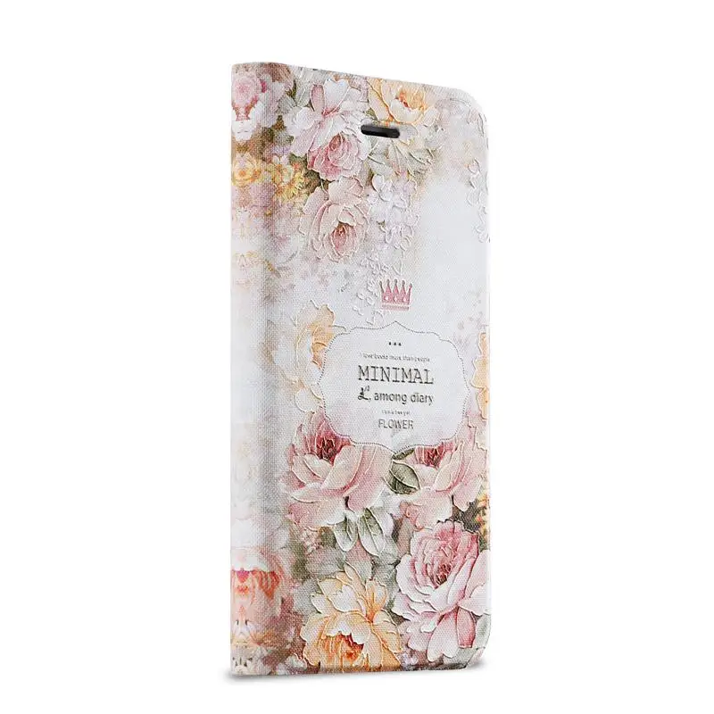 Luxury PU Leather Case For iPhone 5 5s SE Designe Floral Stylish Flip Case For Apple