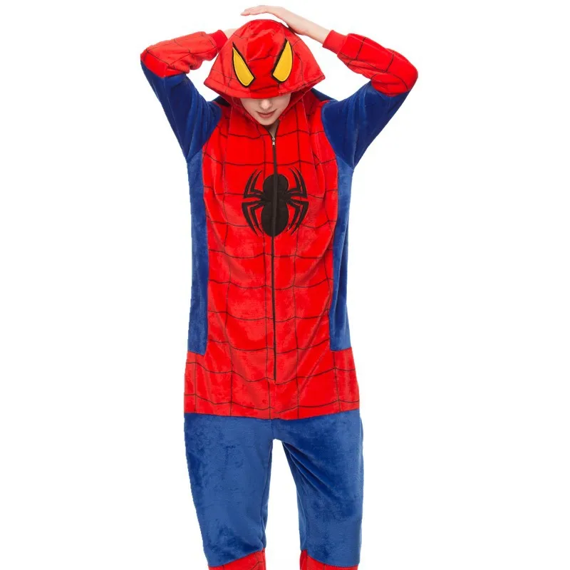 Красная пижама-комбинезон «Человек-паук», кигуруми, маскарадный костюм, семейная Пижама на Хэллоуин для женщин