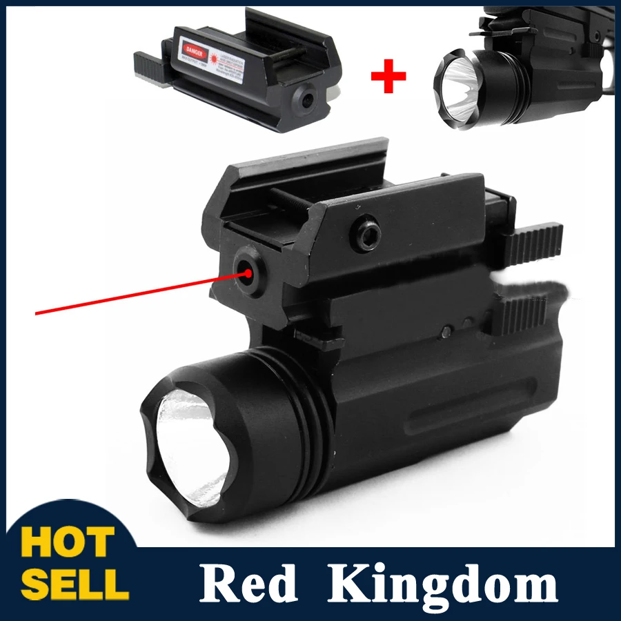 2in1 Red Dot Laser Vue + LED lampe de Poche Combo Chasse Glock Accessoires pour Pistolet