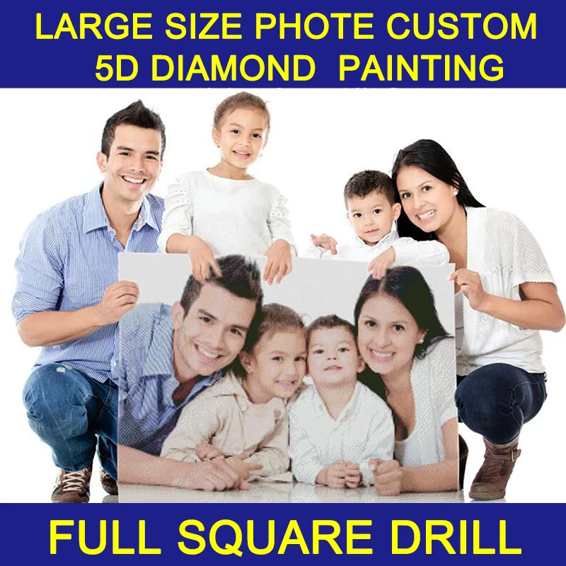 

Full Square Drill Large Size Photo Custom 5D Diamond Painting Embroidery Mosaic Cabinet Table Rhinestone Handmade Home Decor