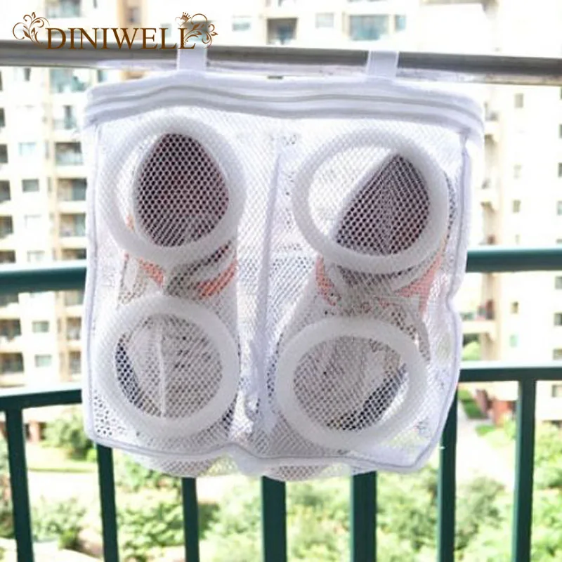 DINIWELL حذاء من البوليستر التخزين المنظم الغسيل أكياس الأحذية حقيبة غسيل شنقا الجافة رياضة شبكة الغسيل أكياس