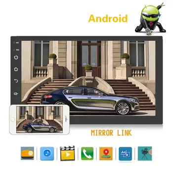 

7'' Android 8.1 Double 2 DIN 16G Quad Core GPS Car Stereo MP5 Player FM + Camera dash cam dashcam para auto kamera samochodowa