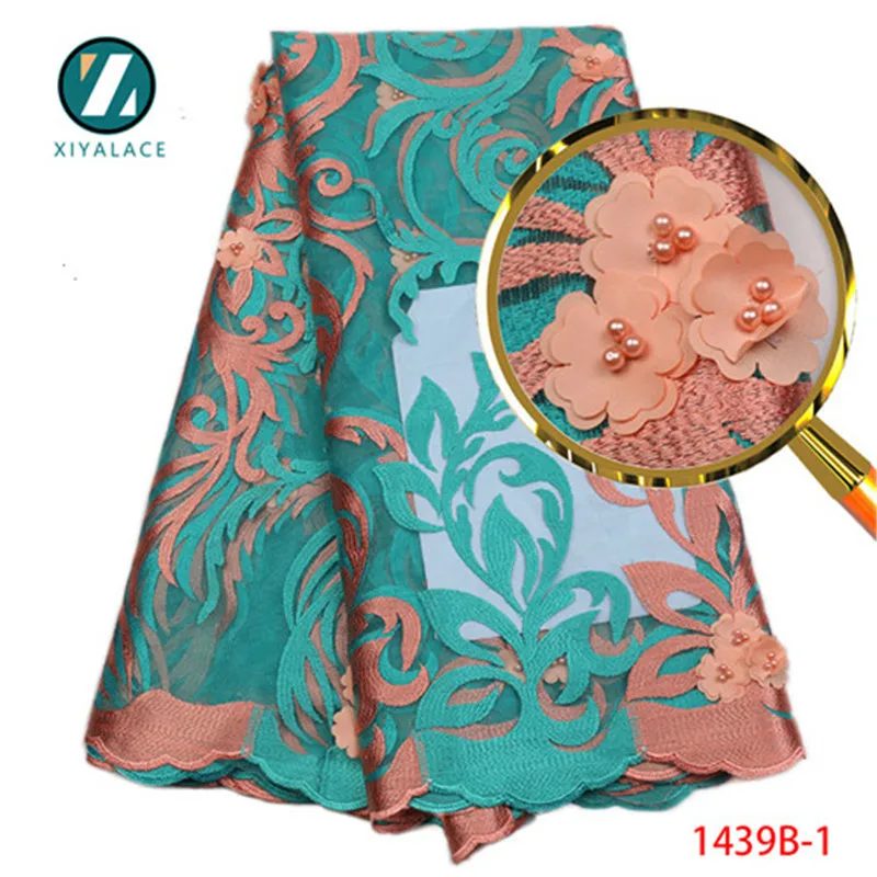 

Wedding Fabric Flowers For Crafts Afrcan Lace Beaded Lace Applique High Quality 3d Applique Embroidery For Women PGC1439b-1