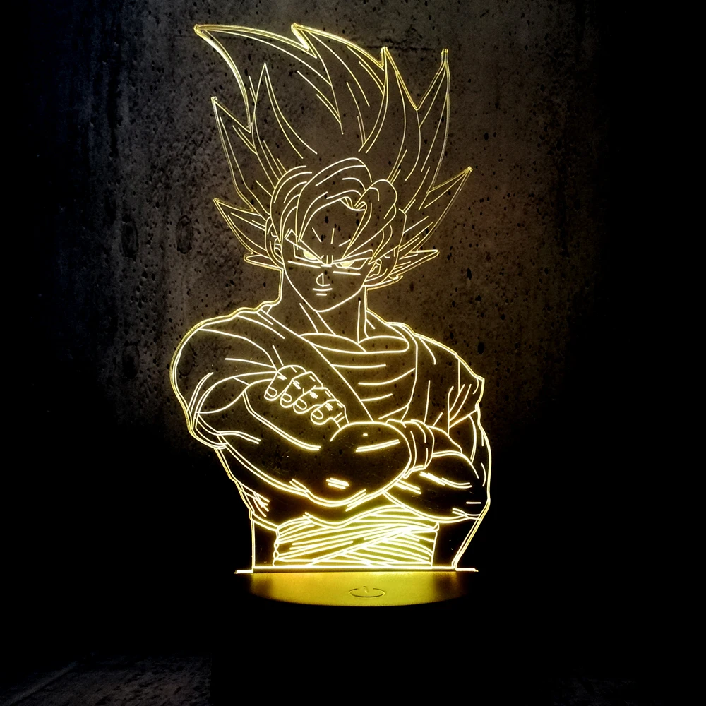 

NEW Dragon Ball Angry expression Goku 3D Table Lamp Luminaria LED Night Light Creative Child Kid Sleep Lamp Holiday COOL Gift