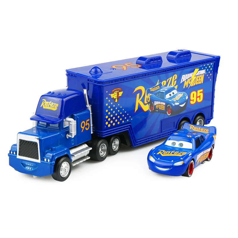 Дисней Pixar Cars 3 2 шт. сказочный с Lightning McQueen контейнер для грузовика 1:55 литой под