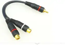 1 до 2 аудио кабель позолота 1 RCA штекер 2 RCA розетка AV кабель Spliiter RCA двойной короткий кабель
