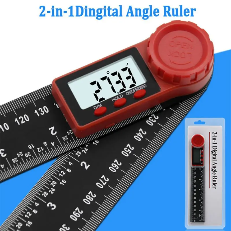  2in1 Digital Protractor Angle Finder Ruler for Crown Trim Woodworking 7