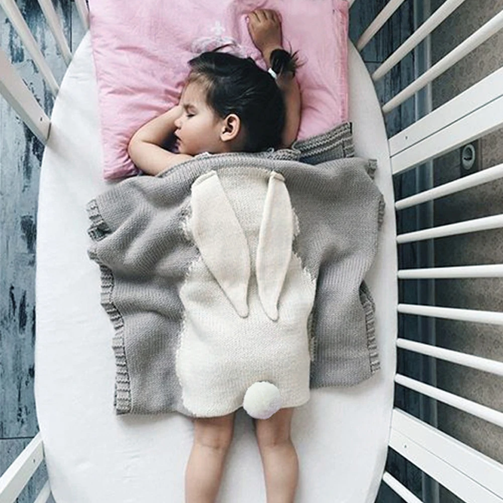 

Rabbit Blanket Babies Blankets Children Cover Woolen Blended Infant Newborn Sofa bedding Blankets 105cm x 75cm Drop Shipping