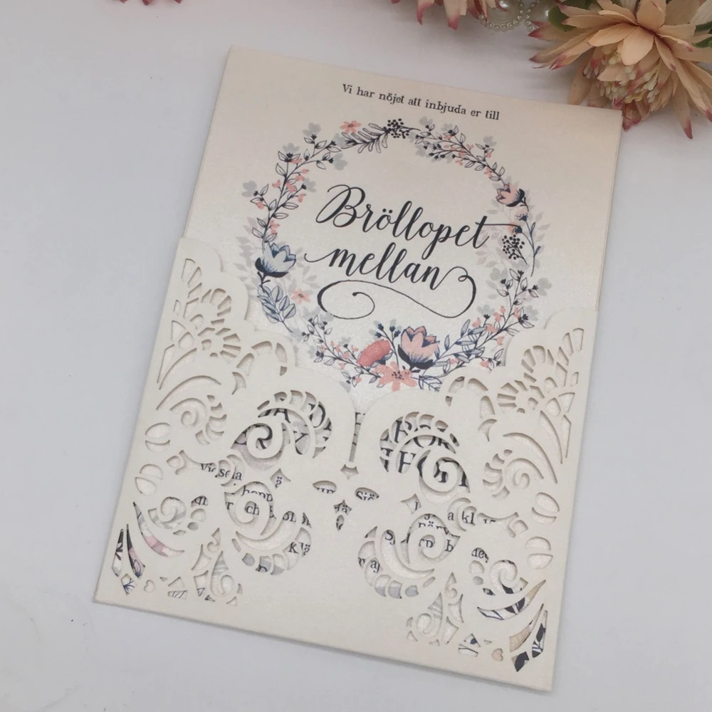 30pcs Lot Popular Laser Cut Flower Card For Wedding Engagement Invitations Birthday Party Greeting Blessing Valentine Day Cards Invitations Aliexpress
