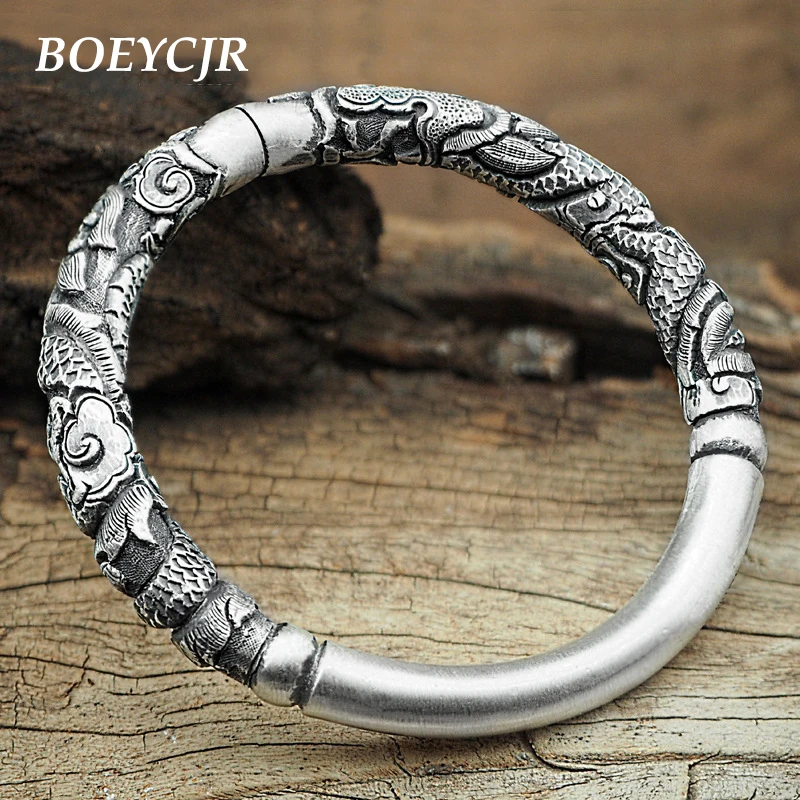 Браслеты и браслеты BOEYCJR S999 из стерлингового серебра изысканные Ретро ювелирные